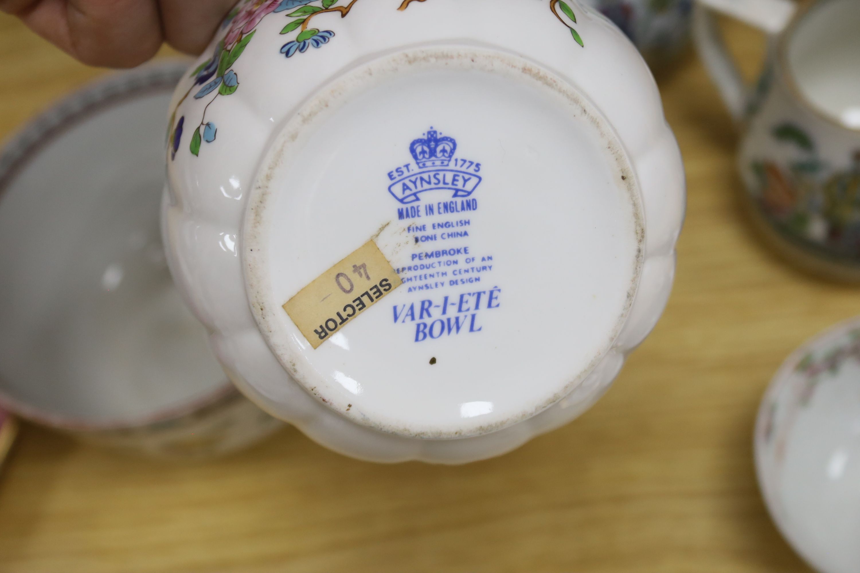 A small collection of English and Continental ceramics, including two 18th century tea bowls